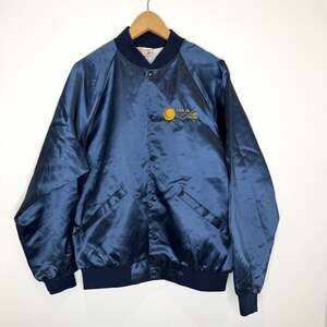 Vintage Cardinal Satin Bomber Jacket Club De Oleil Las Vegas Men’s Large Blue